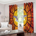 Holy Spirit Dove Stained Glass Print Extra Wide Grommet Curtains