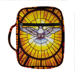 Holy Spirit Dove Stained Glass Print Front Pocket Bible Bag