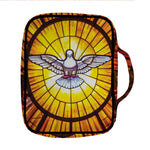 Holy Spirit Dove Stained Glass Print Front Pocket Bible Bag