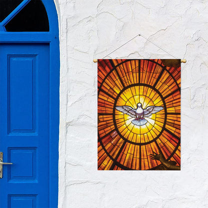 Holy Spirit Dove Stained Glass Print Garden Flag