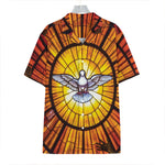 Holy Spirit Dove Stained Glass Print Hawaiian Shirt