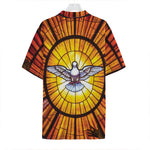 Holy Spirit Dove Stained Glass Print Hawaiian Shirt