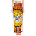 Holy Spirit Dove Stained Glass Print High Slit Maxi Skirt