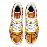 Holy Spirit Dove Stained Glass Print High Top Leather Sneakers