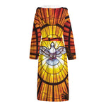Holy Spirit Dove Stained Glass Print Hooded Bathrobe