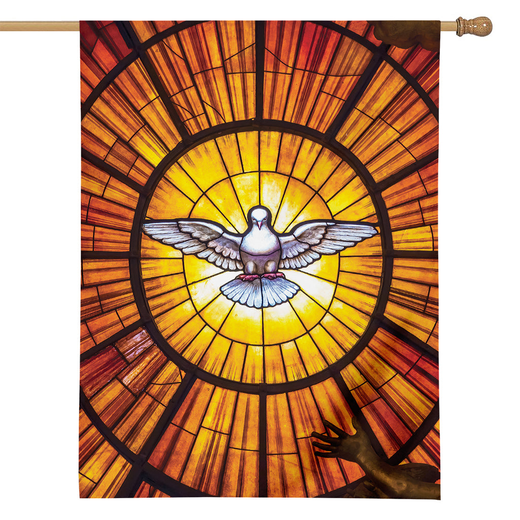 Holy Spirit Dove Stained Glass Print House Flag