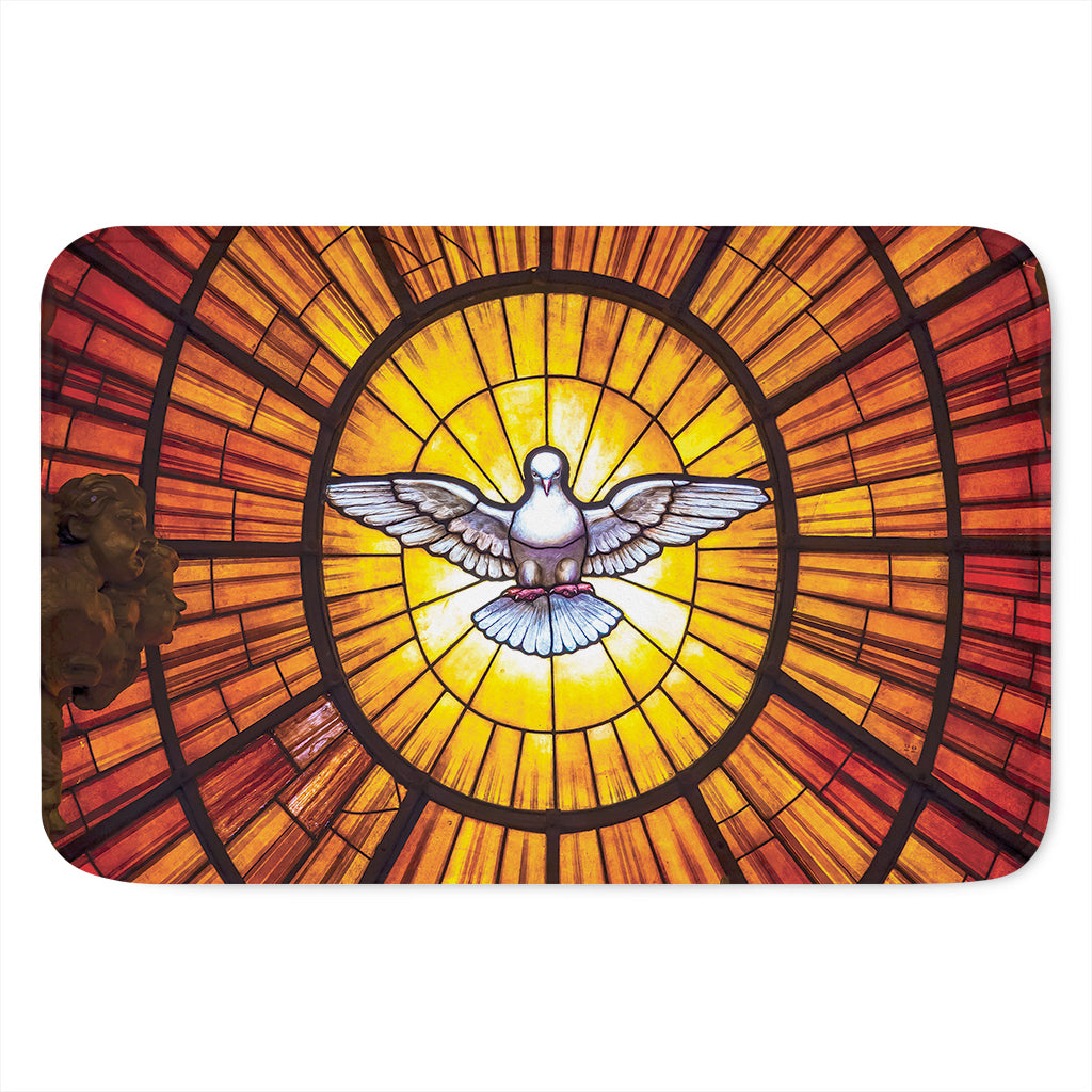 Holy Spirit Dove Stained Glass Print Indoor Door Mat
