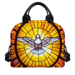 Holy Spirit Dove Stained Glass Print Insulated Lunch Bag