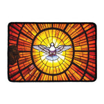 Holy Spirit Dove Stained Glass Print Kitchen Mat