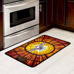 Holy Spirit Dove Stained Glass Print Kitchen Mat