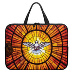 Holy Spirit Dove Stained Glass Print Laptop Sleeve With Handle
