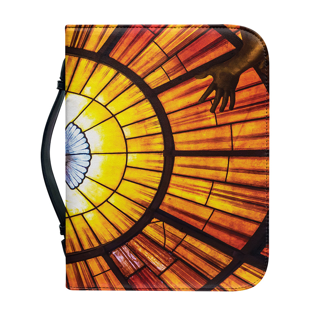 Holy Spirit Dove Stained Glass Print Leather Bible Cover