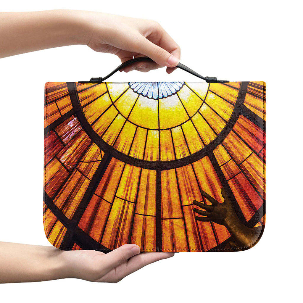 Holy Spirit Dove Stained Glass Print Leather Bible Cover