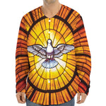 Holy Spirit Dove Stained Glass Print Long Sleeve Baseball Jersey