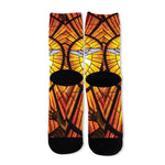 Holy Spirit Dove Stained Glass Print Long Socks