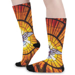 Holy Spirit Dove Stained Glass Print Long Socks