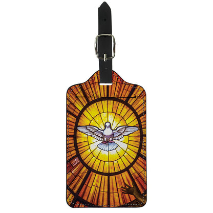 Holy Spirit Dove Stained Glass Print Luggage Tag
