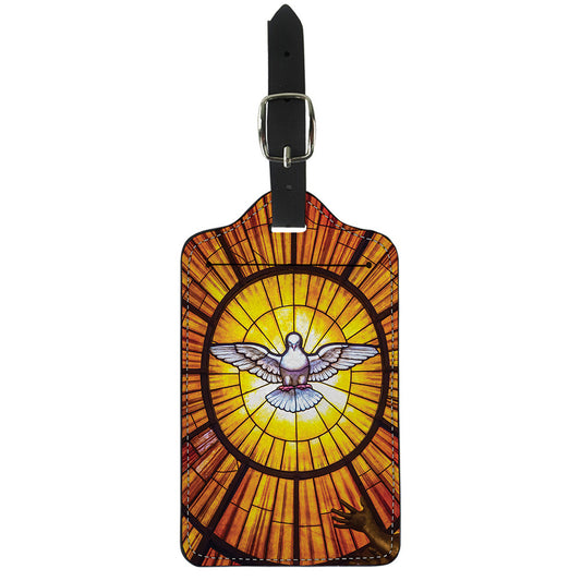 Holy Spirit Dove Stained Glass Print Luggage Tag