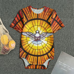 Holy Spirit Dove Stained Glass Print Men's Bodysuit