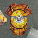 Holy Spirit Dove Stained Glass Print Men's Bodysuit