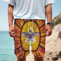 Holy Spirit Dove Stained Glass Print Men's Cargo Shorts