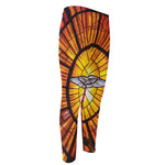 Holy Spirit Dove Stained Glass Print Men's Compression Pants