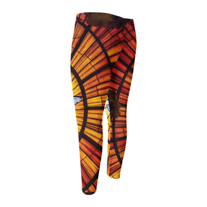 Holy Spirit Dove Stained Glass Print Men's Compression Pants