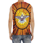Holy Spirit Dove Stained Glass Print Men's Fitness Tank Top