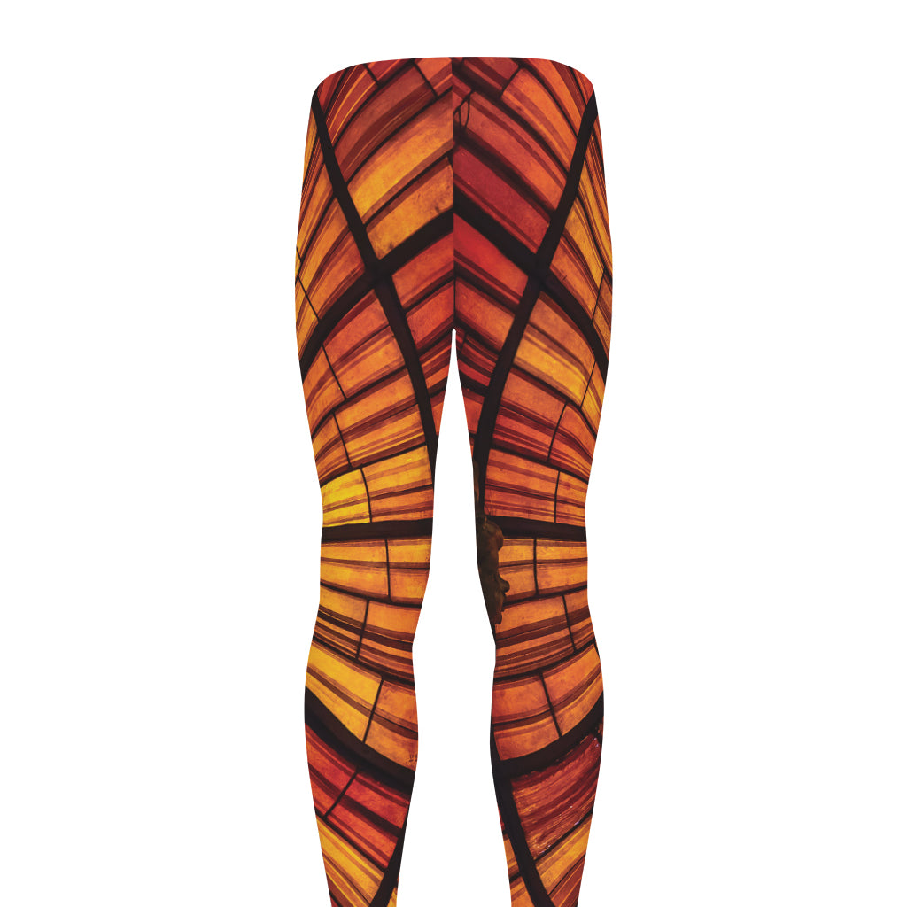 Holy Spirit Dove Stained Glass Print Men's leggings