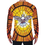 Holy Spirit Dove Stained Glass Print Men's Long Sleeve T-Shirt