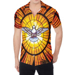 Holy Spirit Dove Stained Glass Print Men's Shirt