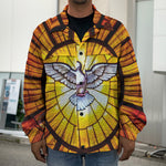 Holy Spirit Dove Stained Glass Print Men's Shirt Jacket