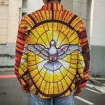 Holy Spirit Dove Stained Glass Print Men's Shirt Jacket