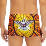 Holy Spirit Dove Stained Glass Print Men's Short Boxer Briefs