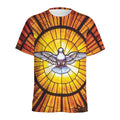 Holy Spirit Dove Stained Glass Print Men's Athletic T-Shirt