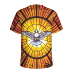 Holy Spirit Dove Stained Glass Print Men's Sports T-Shirt