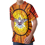 Holy Spirit Dove Stained Glass Print Men's Velvet T-Shirt