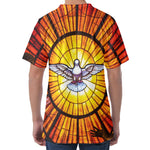 Holy Spirit Dove Stained Glass Print Men's Velvet T-Shirt