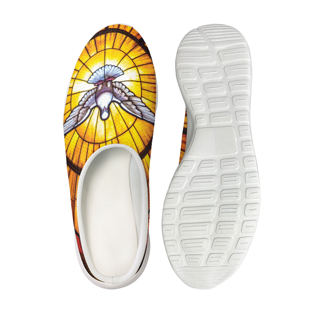 Holy Spirit Dove Stained Glass Print Mesh Casual Shoes