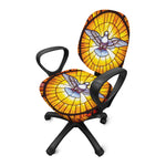 Holy Spirit Dove Stained Glass Print Office Chair Cover