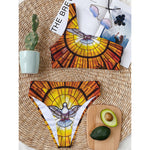 Holy Spirit Dove Stained Glass Print One Shoulder Bikini Top