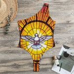 Holy Spirit Dove Stained Glass Print One Shoulder Bodysuit