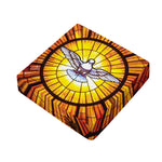 Holy Spirit Dove Stained Glass Print Outdoor Seat Cushion Cover
