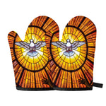 Holy Spirit Dove Stained Glass Print Oven Mitts