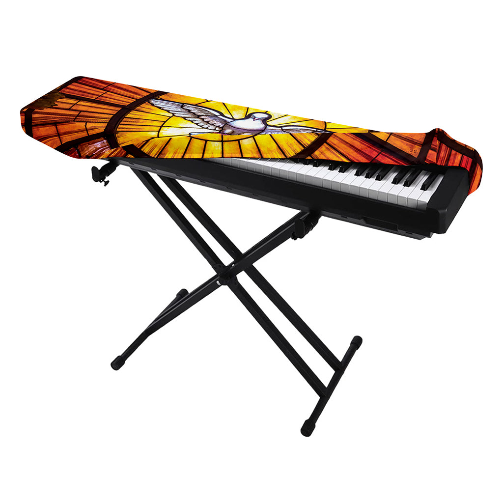 Holy Spirit Dove Stained Glass Print Piano Keyboard Cover