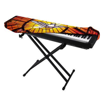 Holy Spirit Dove Stained Glass Print Piano Keyboard Cover