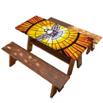 Holy Spirit Dove Stained Glass Print Picnic Table Cover