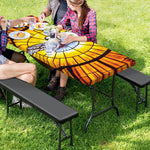 Holy Spirit Dove Stained Glass Print Picnic Table Cover