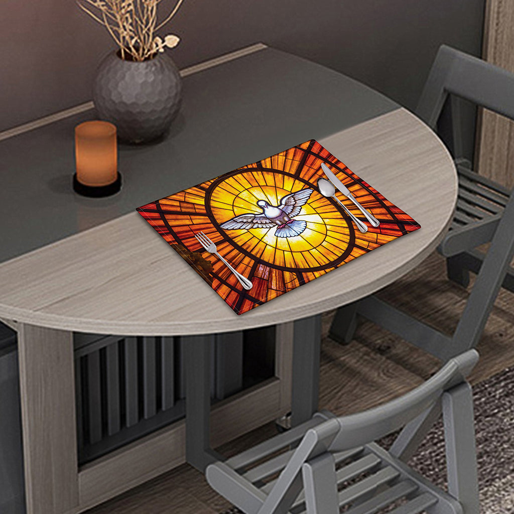 Holy Spirit Dove Stained Glass Print Placemat