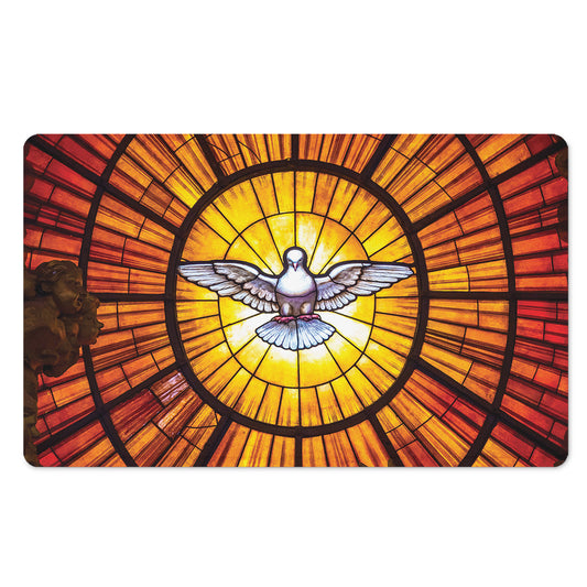 Holy Spirit Dove Stained Glass Print Polyester Doormat